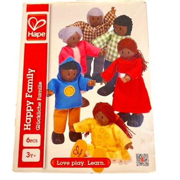 Hape Happy Family Play Set New in Box Multi Generational Wooden Dolls - Picture 1 of 8